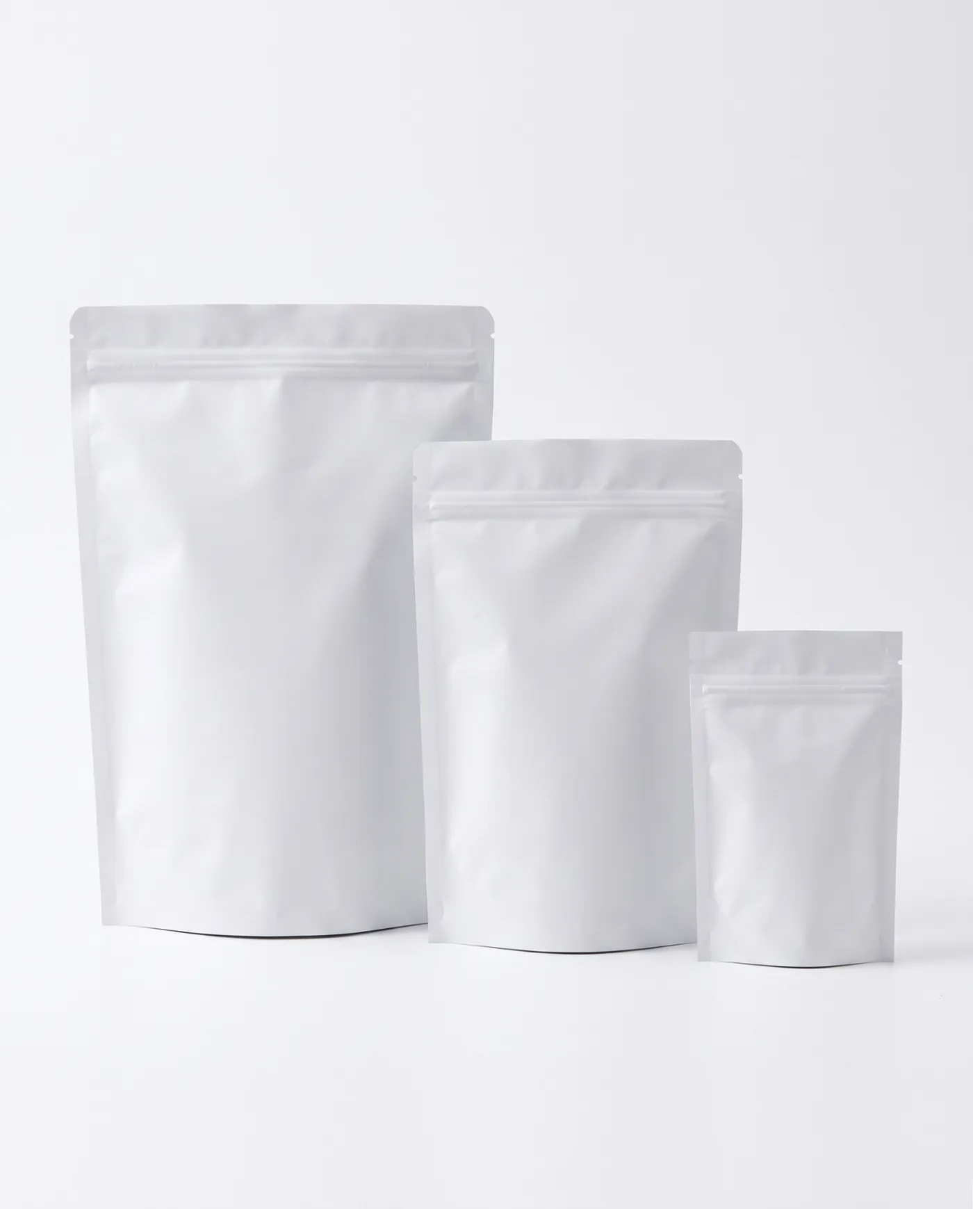 Clear stand-up pouch with resealable zipper and tear notch